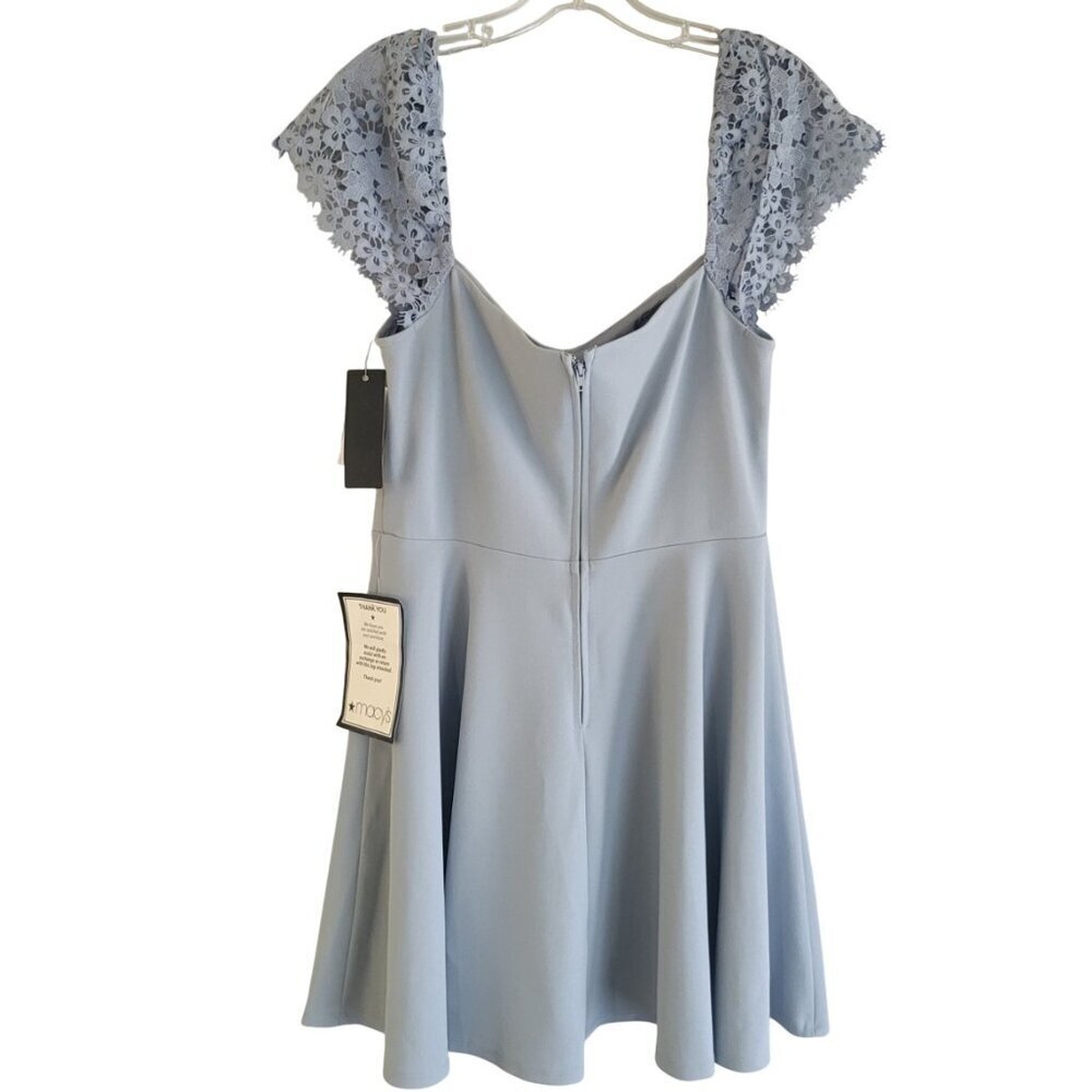 NWT City Studios Juniors' Lace-Sleeve Mini Dress Size 13 - Picture 3 of 15